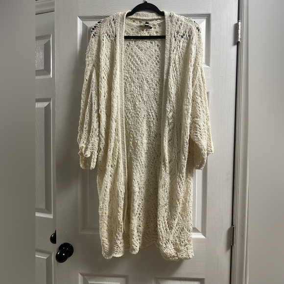 American Eagle Crochet Open Front Cardigan Size L/XL - Picture 1 of 6